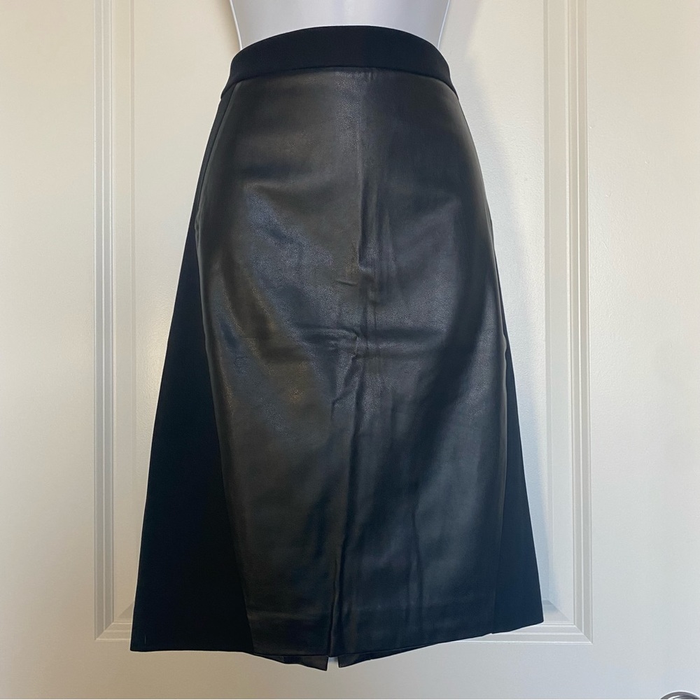 Faux Leather Panel Skirt